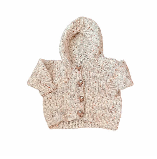 Hand Knitted Hoodie Girls 0-3 Months