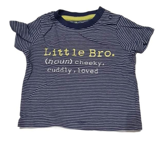 F&F 'Little Bro' T-Shirt Boys 0-3 Months