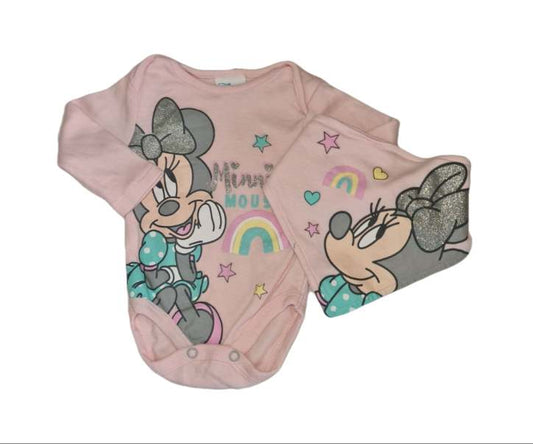 DISNEY Minnie Bodysuit and Bib Set Girls Newborn