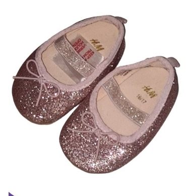 H&M Pink Sparkly Shoes Girls 0-3 Months