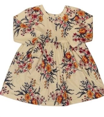 Cream Floral Dress Girls 0-3 Months