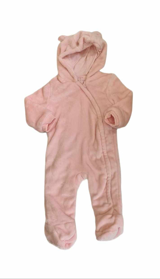 F&F Pink Hooded Pramsuit Girls 9-12 Months