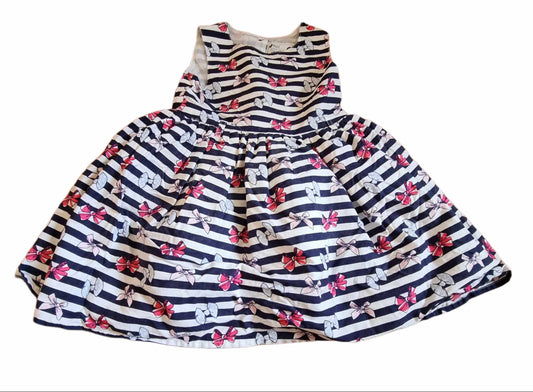 PRIMARK Bow Striped Dress Girls 18-24 Months