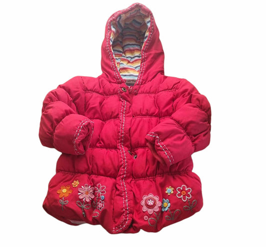 NEXT Red Floral Coat Girls 2-3 Years