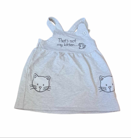 M&CO Grey Kitten Dress Girls 6-9 Months