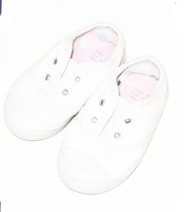 PRIMARK White Slip on Shoes, Size C4, Girls 12-18 months