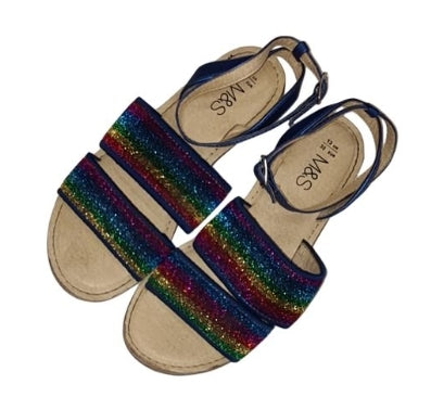 M&S Rainbow Sandals with Ankle Strap, Size C 13, Girls 6-7 Years
