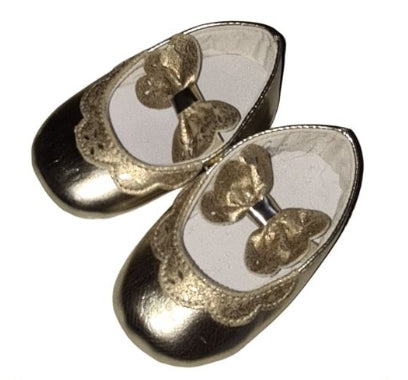 MONSOOSN Gold Baby Shoes with Little Bow Girls 0-3 Months