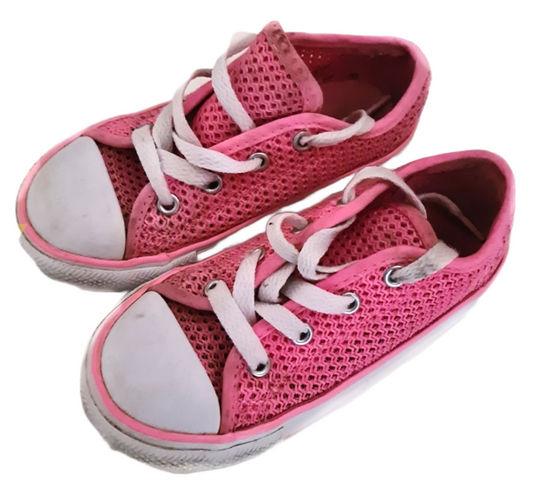 CONVERSE Pink Trainers with White Laces C9, Girls 3-4 Years