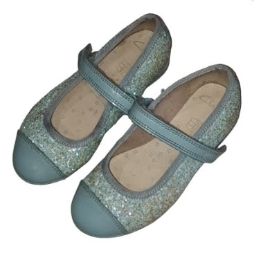 CLARKS Turquoise Sparkly Shoes, Size C7.5, Girls 2-3 Years