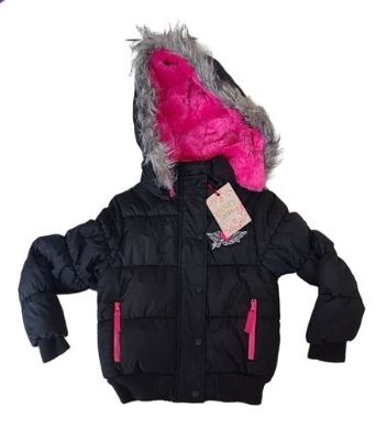 Brand New Black and Pink Coat Girls 7-8 Years