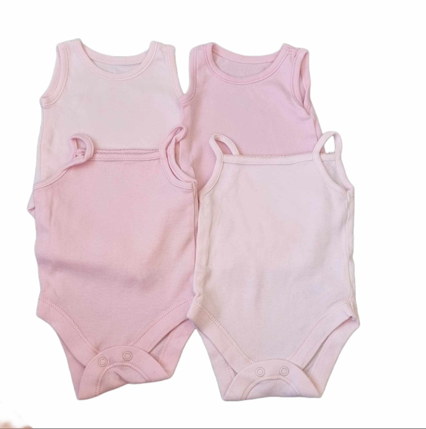 GEORGE 4 Pink Vests Girls Newborn