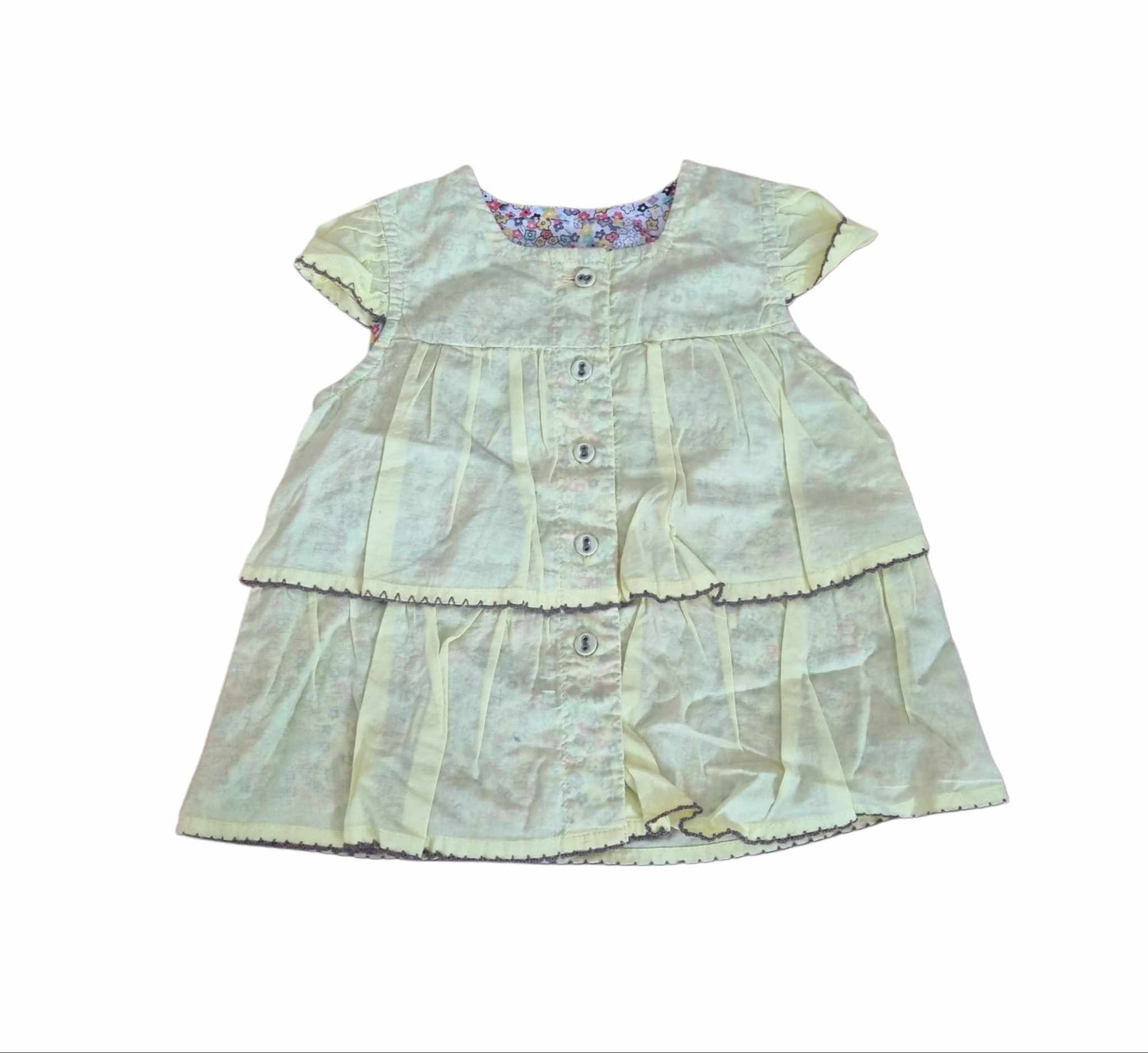 M&S Yellow Top Girls 6-9 Months