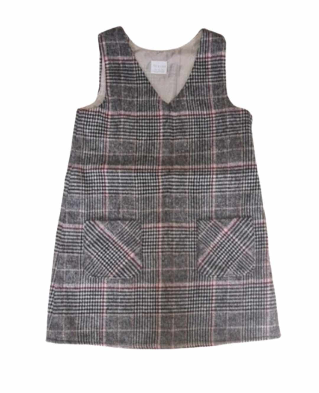 F&F Grey Tartan Dress Girls 5-6 Years