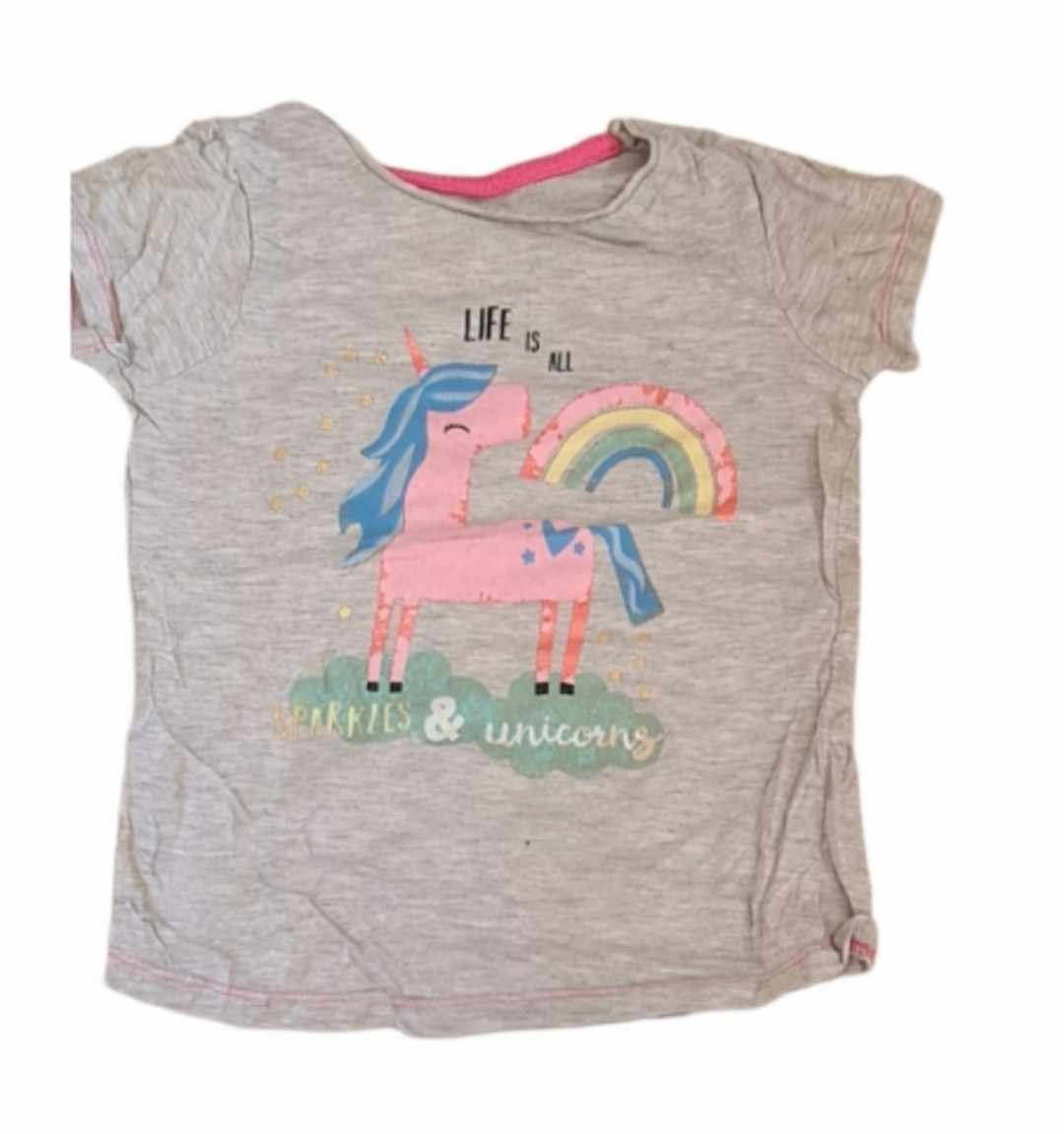 PRIMARK Unicorn T-Shirt Girls 5-6 Years