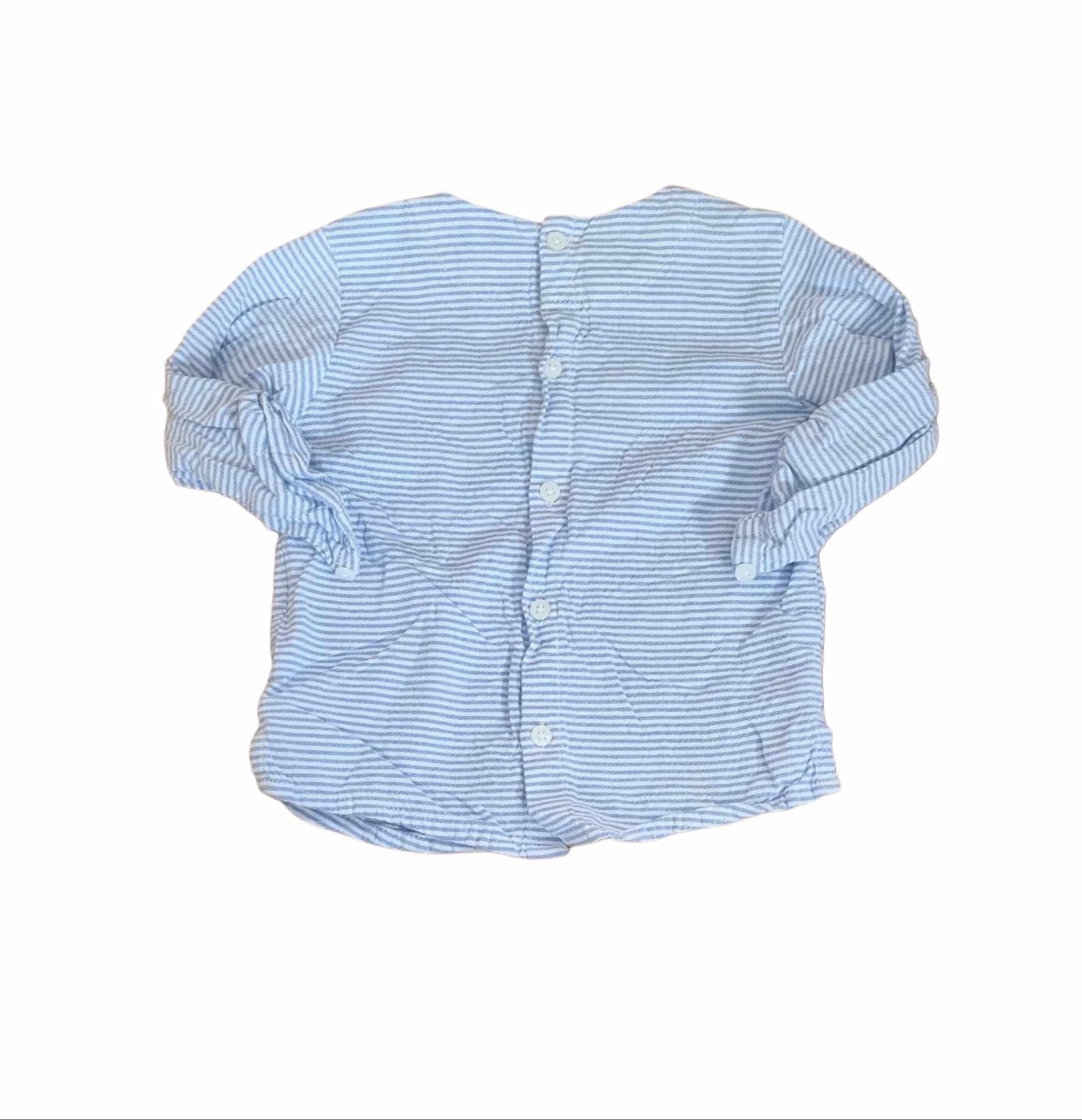 M&S Blue Shirt Boys 6-9 Months