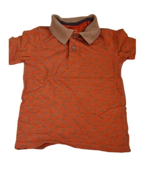 NUJTMEG Orange Patterned Polo Shirt Boys 5-6 Years