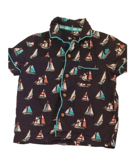 TU Navy Blue Boat Shirt Boys 5-6 Years