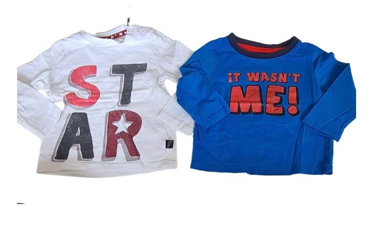 Set Of 2 Long Sleeve Tops Boys 9-12 Months