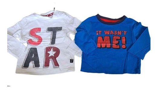 Set Of 2 Long Sleeve Tops Boys 9-12 Months