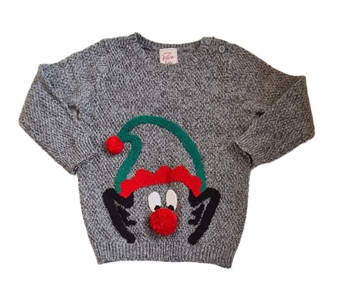 GEORGE Christmas Elf Jumper Boys 2-3 Years