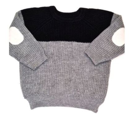 MATALAN Grey and Black Jumper Boys 18-24 Months