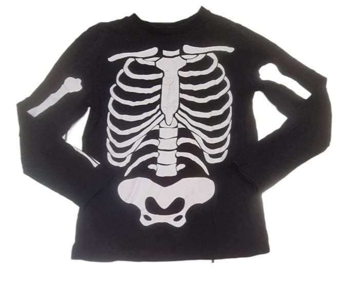 F&F Skeleton Black Top Boys 11-12 Years