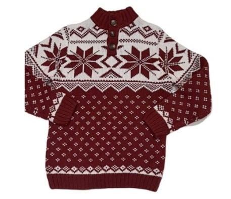 GEORGE Burgundy Knitted Christmas Jumper Boys 11-12 Years