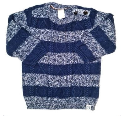 H&M Blue Striped Jumper Boys 9-12 Months