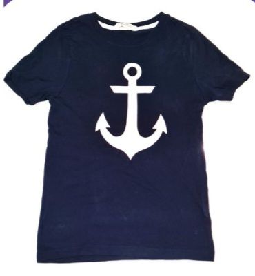 H&M Navy Blue Anchor T-Shirt Boys 8-9 Years