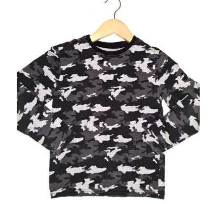 PRIMARK Black Camo Top Boys 7-8 Years