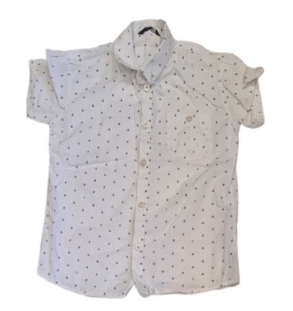 GEORGE White Shirt with Boats Boys 8-9 Years