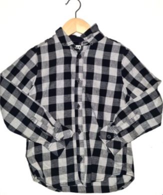 MATALAN Black and Grey Checked Shirt Boys 7-8 Years