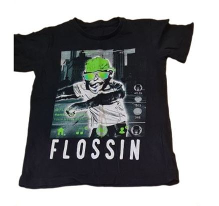 'Flossin' Black T-Shirt Boys 6-7 Years