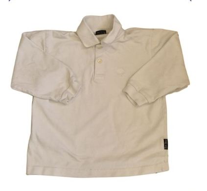 Long Sleeve White Polo Top Boys 4-5 Years