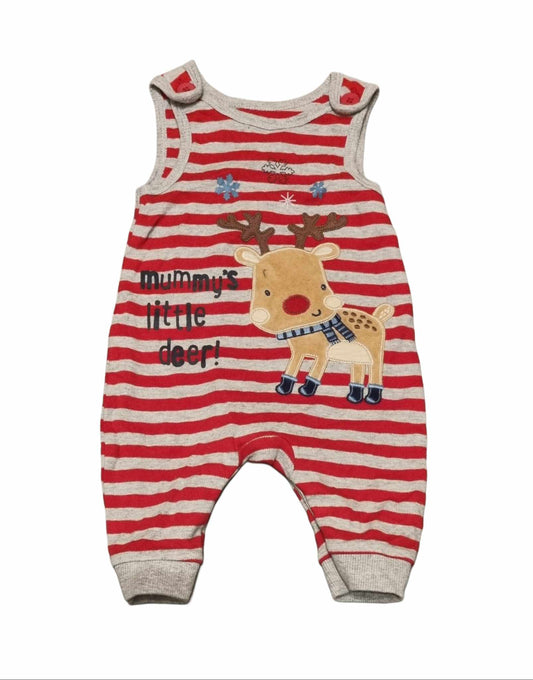 GEORGE Christmas Dungarees Boys 0-3 Months