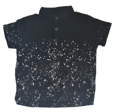 PRIMARK Black Speckled Polo Shirt Boys 2-3 Years