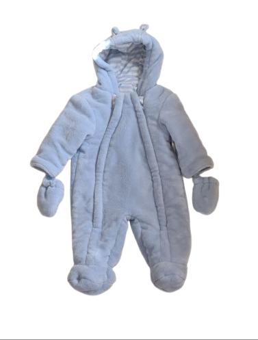 GEORGE Blue Fluffy Pram Suit Boys 3-6 Months