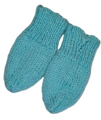 Hand Knitted Blue Gloves Boys 3-6 Months