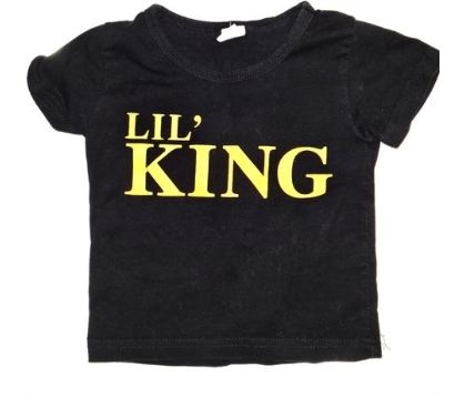 'Lil King' Black T-Shirt Boys 6-9 Months