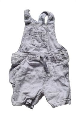 GEORGE Short Grey Dungarees Boys 3-6 Months