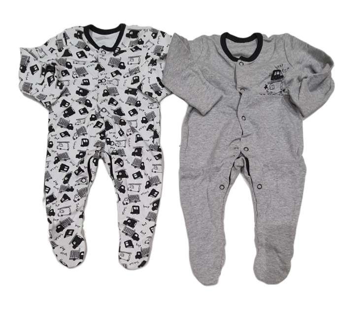 GEORGE Set of 2 Sleepsuits Boys 0-3 Months