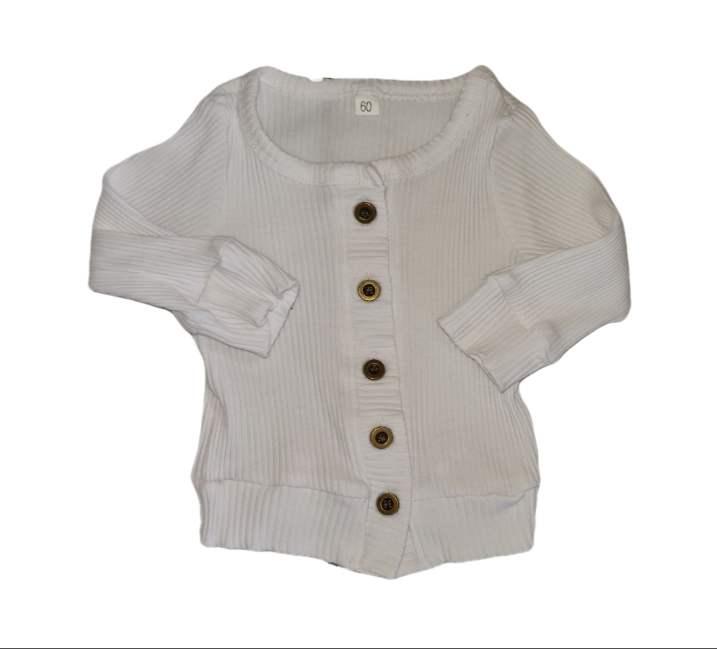 White Button Up Top Girls Newborn