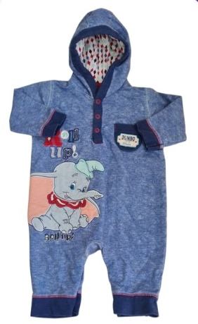 GEORGE Dumbo Hooded Suit Boys 3-6 Months