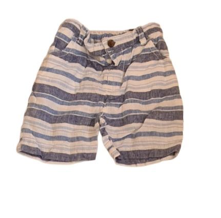 DISNEY Blue and White Striped Shorts Boys 12-18 Months