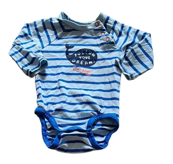 H&M Whale Striped Bodysuit Boys 0-3 Months