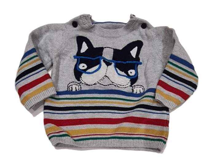 TU Pug Striped Jumper Boys 0-3 Months