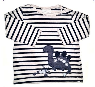 NEXT Dino Striped Top Boys 0-3 Months