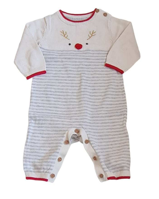 MOTHERCARE Reindeer Jersey Suit Unisex 0-3 Months