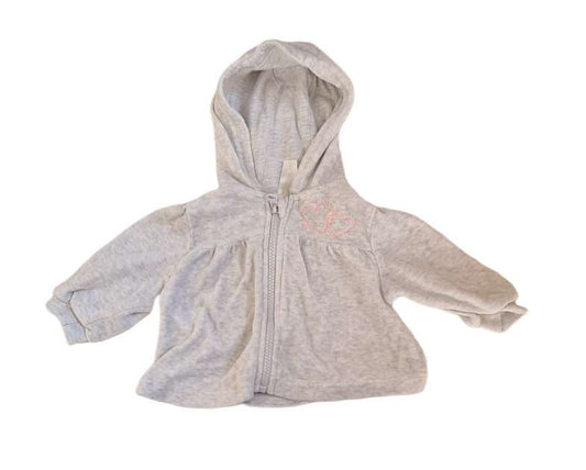 PEACOCKS Grey Hoodie Girls 6-9 Months